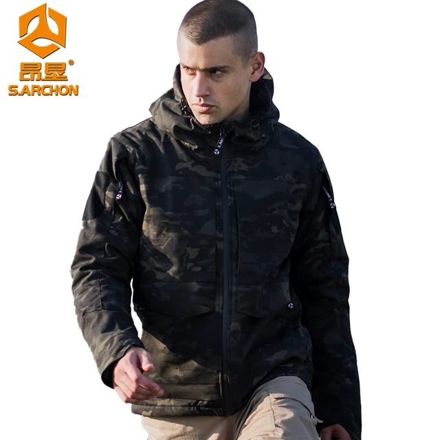 M65 plus velvet Red flame instructor tactical jacket male camouflage outdoor waterproof windbreaker tactical clothing