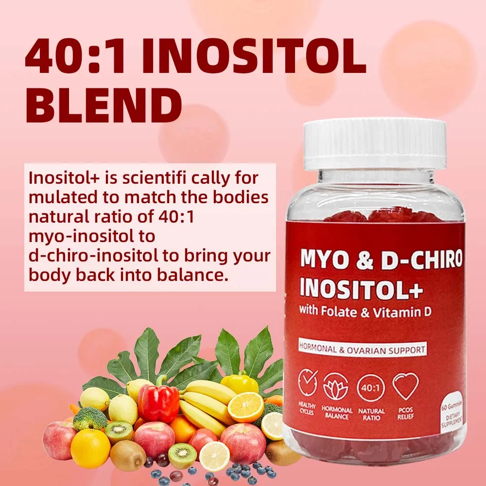 Product PCOS Capsules Happy Hormones Inositol Multivitamin Capsules Hot OEM Private Label New Women 5g Vegan Vitamins Sweet 150g