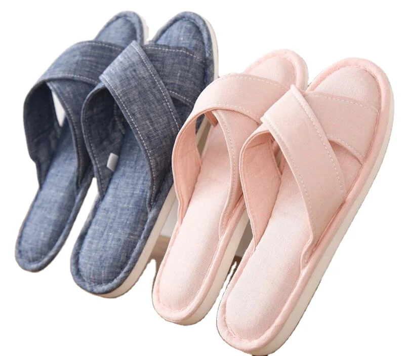 Unisex Cross Comfy Linen Slippers