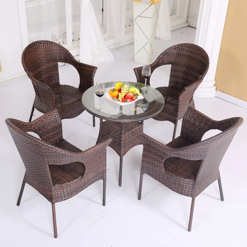 Rattan furniture dining table and chair
