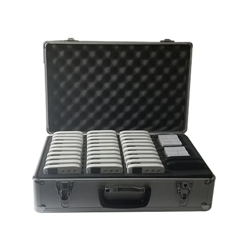 JIANTAO Wireless Audio Tour Guilde System Walkie Talkie With 2 Transmitter 30 Receivers 1 Charger Base