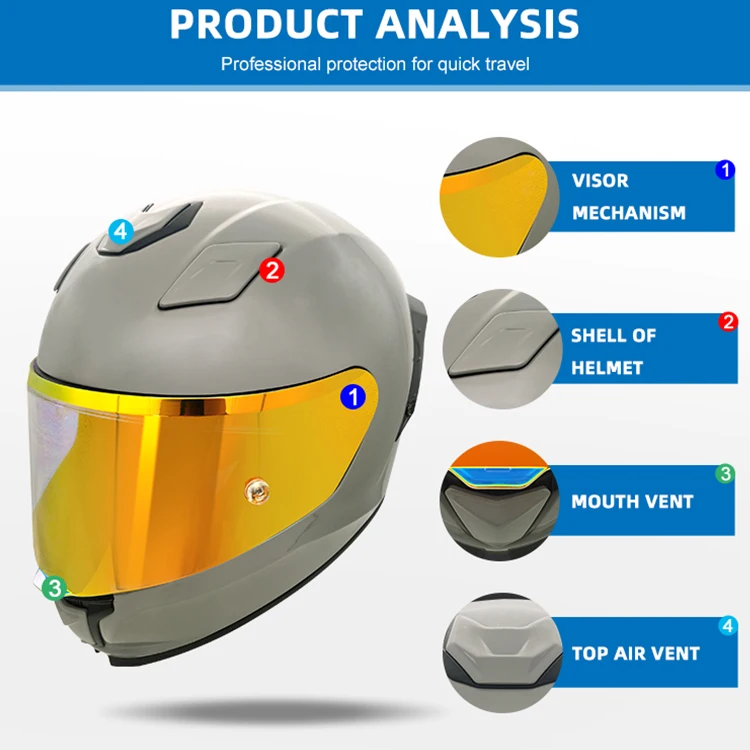 Unique MotorBike ABS DOT Racing Motocross Helmet Full Face Riding Protective Motorcycle Helmets