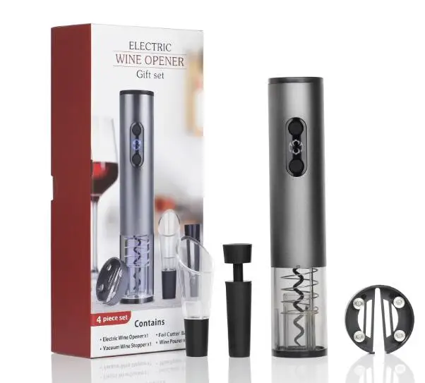 The Newest Innovation 2024 How New Battery Operated 4 in 1 Automatic Corkscrew Electric Wine Opener Gift Set for Birthday Gift