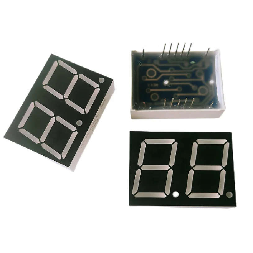 Blue 0.8 inch smd seven segment display showing 2 digit 7 segment display