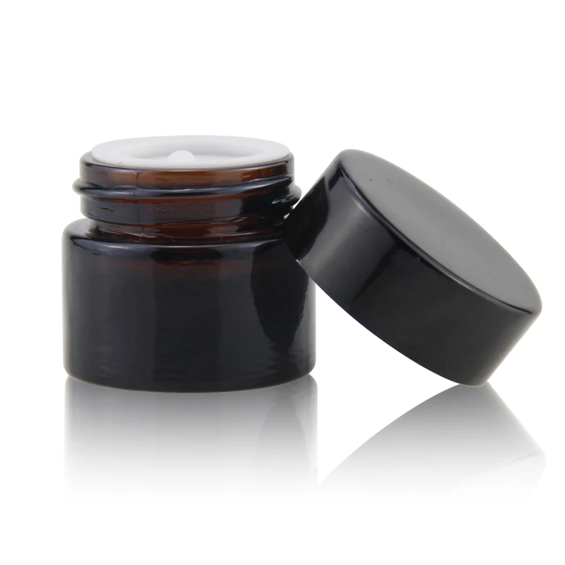 Makeup manufacturers 50ml amber spiral mouth cream empty packaging of cosmetics bulk storage glass jar with lid