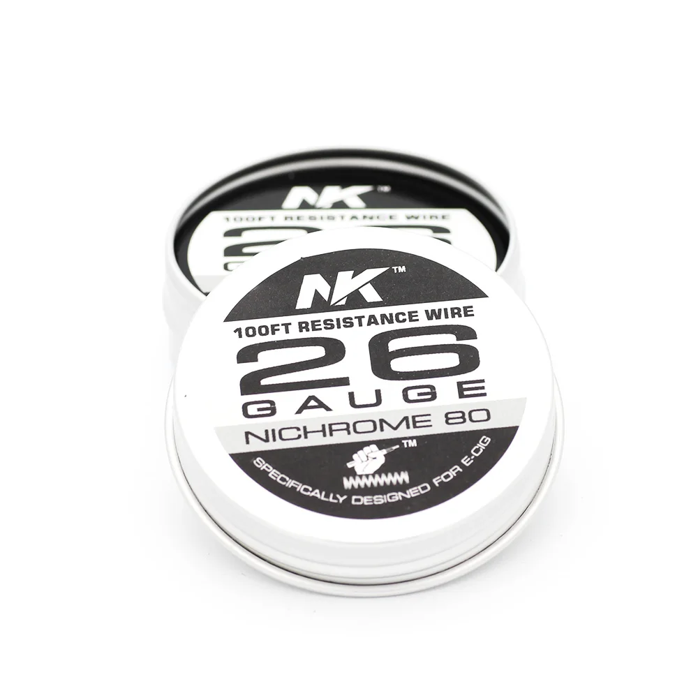 NK premium Ni80 round wire heat resistance coil 100ft nickel chrome 80 26ga wire for prebuilt coils