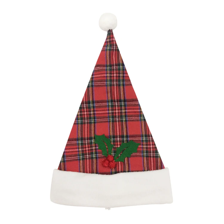 Buy China Christmas Hats Adult Festival Decoration Tartan Scottish Style Plaid Santa Hat For Kids