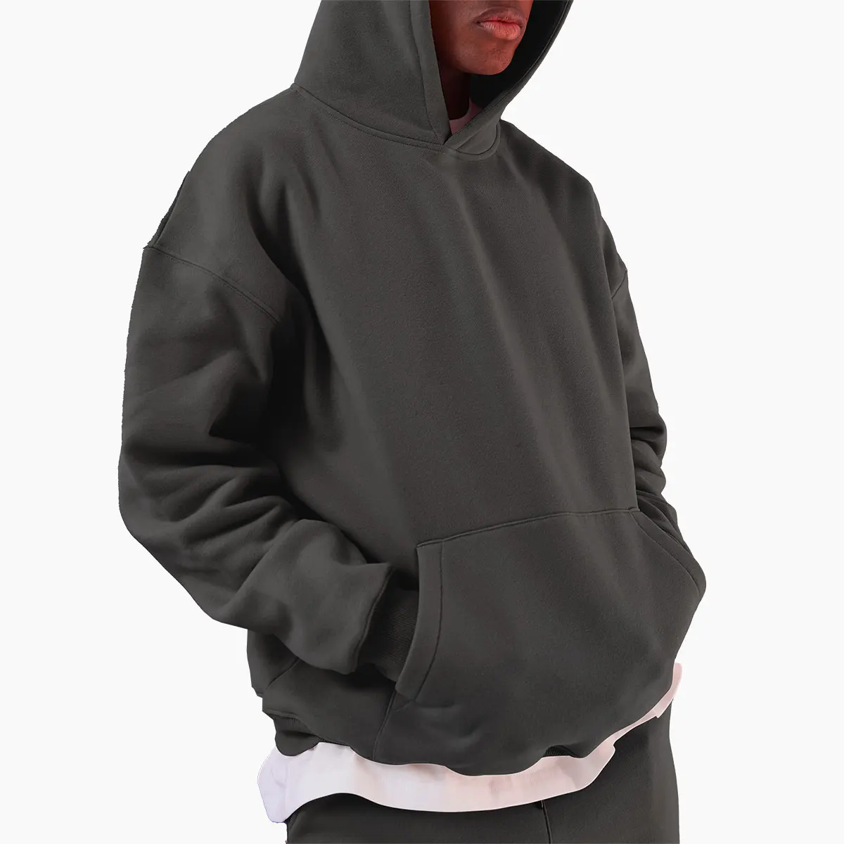 High quality heavyweight cotton streetwear clothes fleece sweatshirt custom 400 500 gsm puff print logo oversized hoodies men