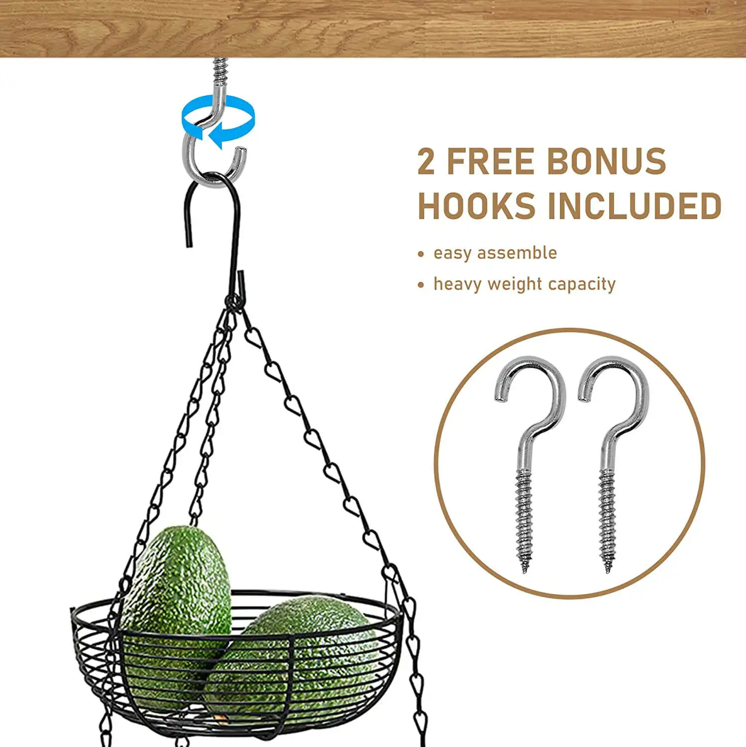 Metal Wire Basket Vegetable Storage Rack Wire Modern Heavy Duty 3 Tiers Racks Steel Storage Shelf Fruit Basket