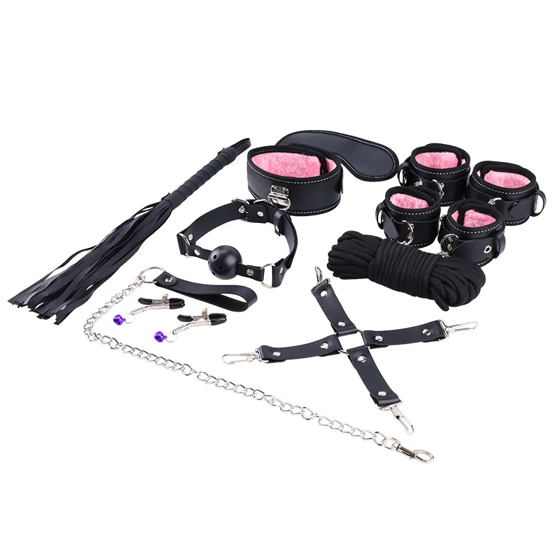 10 Pcs Sexy adult training bondage Restraint set hand and ankle collar torture tool female slave bundled alternative Bdsm toys