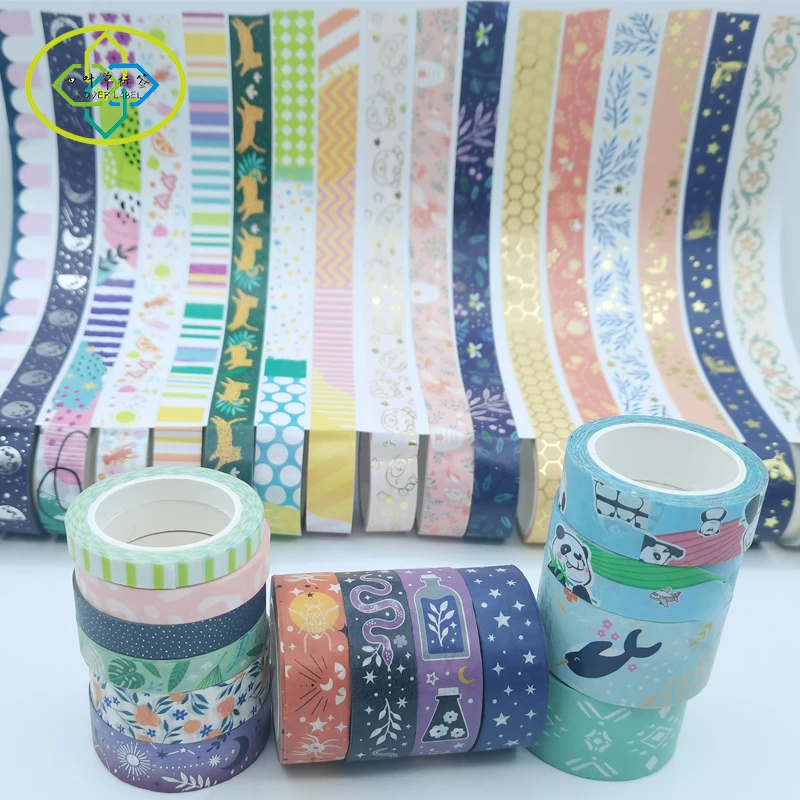 Custom Printing Colored Decoration Adhesive Paper Masking Washi Tapes