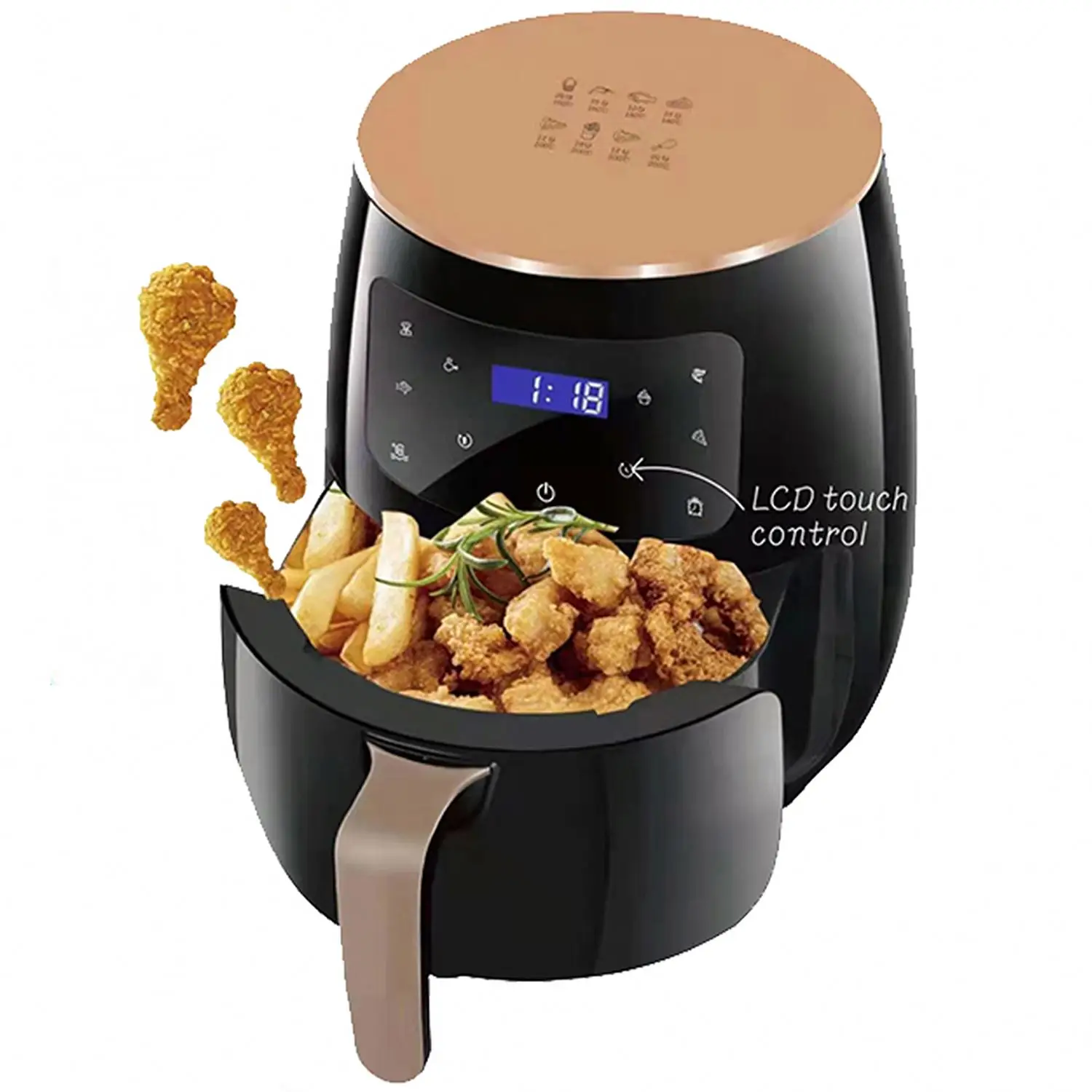 1400W 6l high-capacity Multi Functional Air Fryer pot German dual digital Power smart air fryers