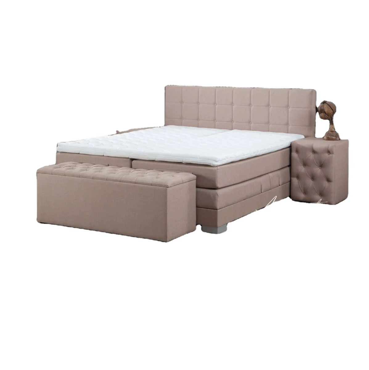 OEM latest collection of hotel and living room furniture bed Base Headboard & mattress made by Turkish exporter UKFR Certified