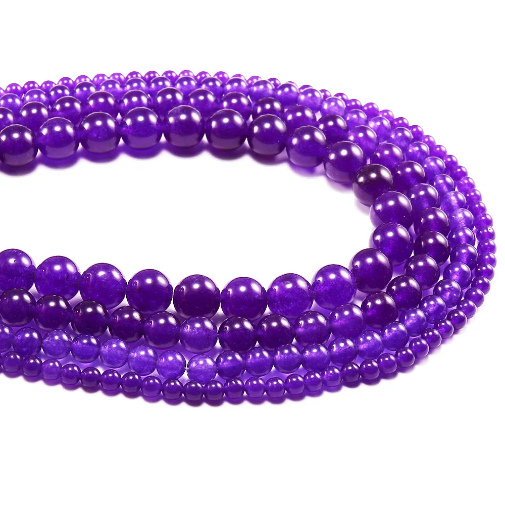 
1strand/lot 4 6 8 10 12mm Natural Crystal Amethysts Dreamy purple quartz round ball Loose Spacer Beads Jewelry Making Wholesale 
