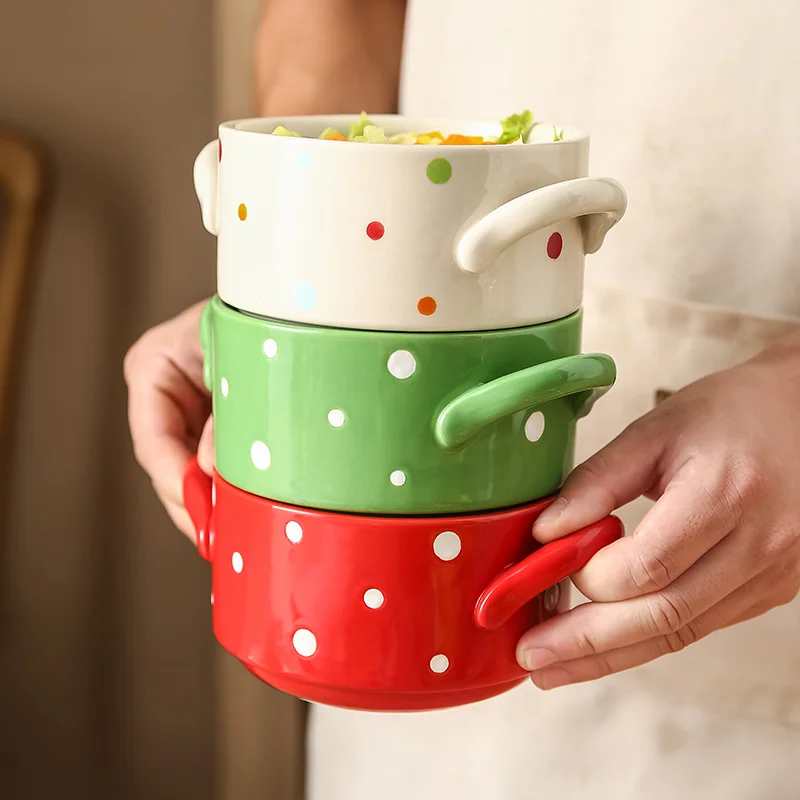 Wholesale In Stock Ceramic Large Noodle Soup Bowl Stoneware Hand-Painting Dinnerware Pink Ramen Bowl Oven Microwavable Safe