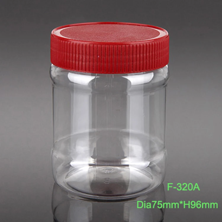 Biodegradable clear cosmetic containers volume 320ml plastic cream bottle jar food grade