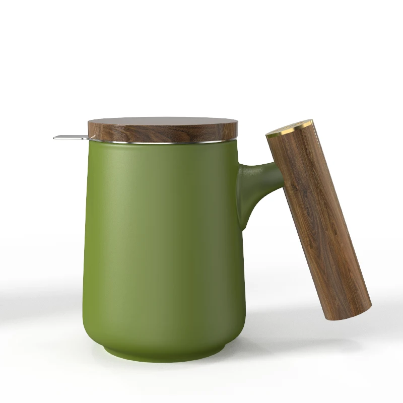 Wholesale Custom Premium Decorative Tea Cup Set Reusable High Quality Large Tea Cup with infuser Set Ceramic Country