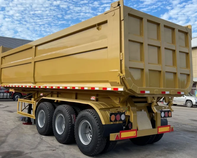 Howo Truck 3 Axles Rear Dump Tipping Trailer 45cbm 40 50 60ton U-shaped 4 Axle End Rear Tipper Dumper Semi Truck Trailers