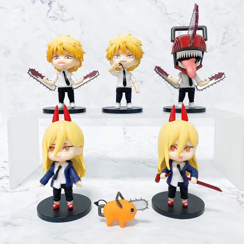 10cm 6pcs/set Chainsaw Man Anime Figure Denji Power Action Figure Chainsaw Man Denj Power PVC for gifts