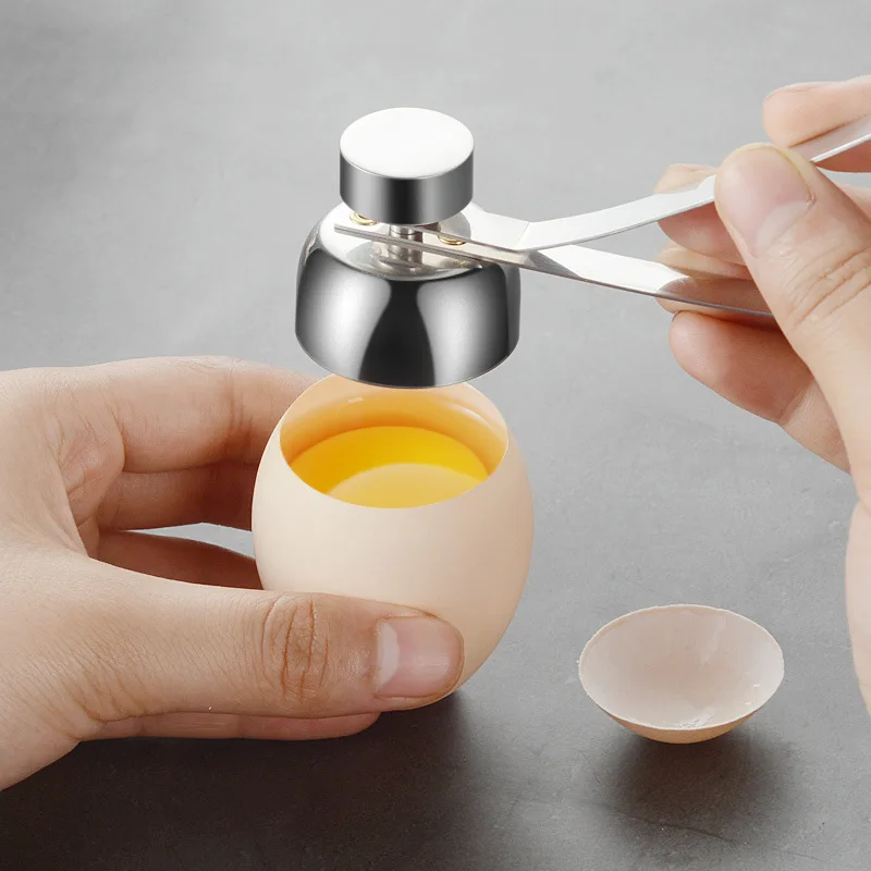 Stainless Steel Boiled Egg Topper Raw Egg Cracker Separator Kitchen Gadgets and Tools Metal Egg Knocker Opener