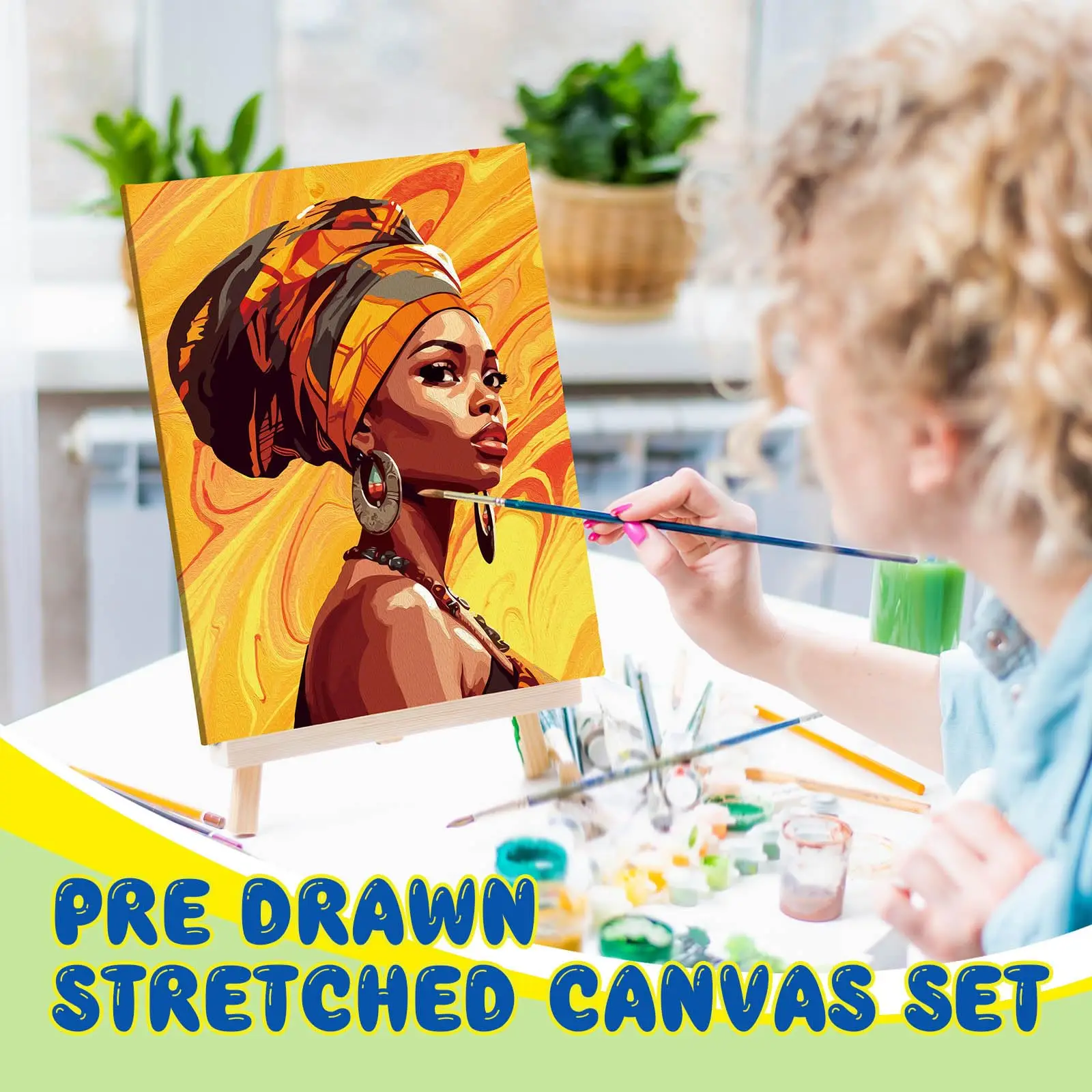 High Quality 20*25cm Pre Drawn Canvas Cotton DIY Canvas Stretched Pre Drawn Stretched Outline Canvas Painting Boards