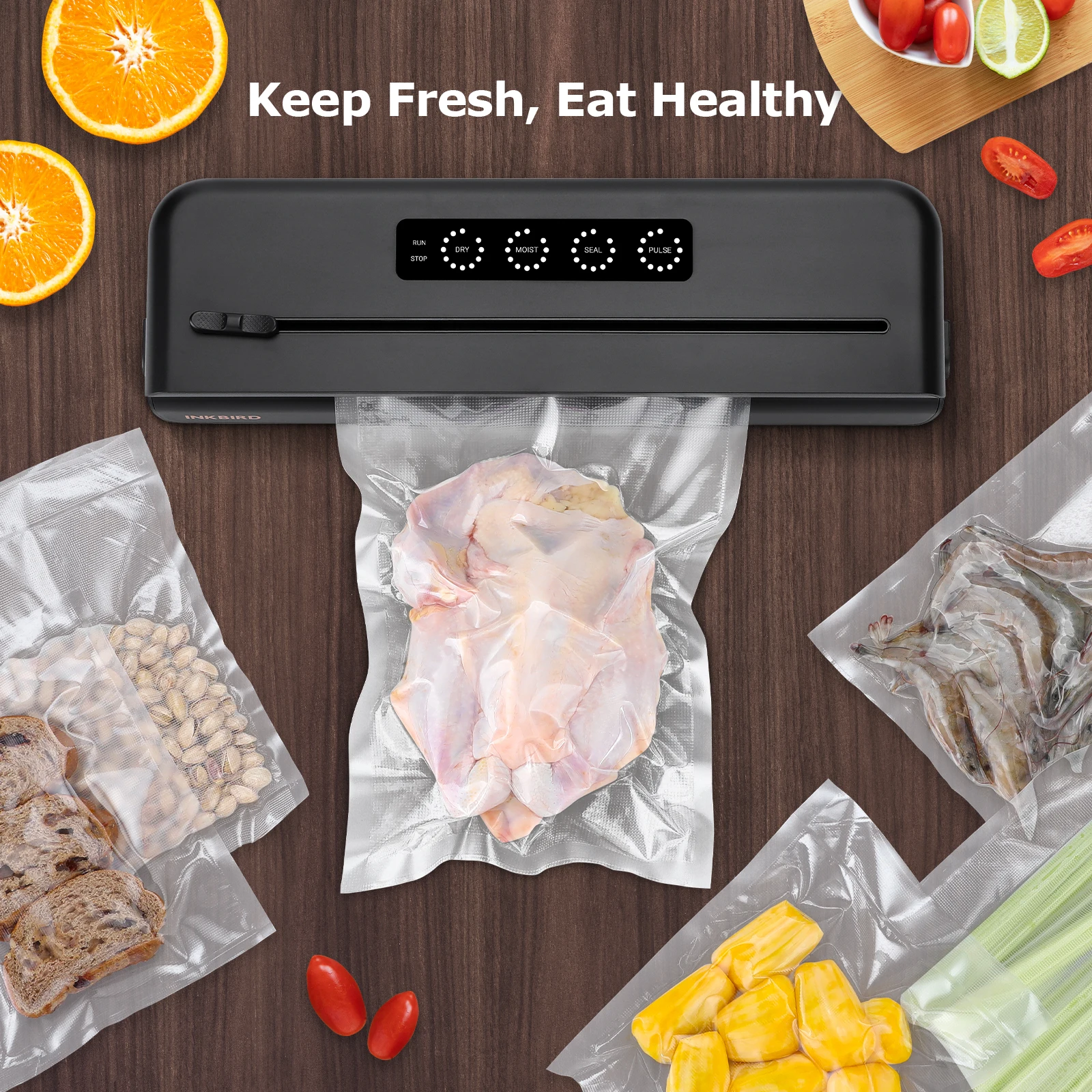 INKBIRD IVS-011 Vacuum Sealer Machine with Starter Kit, One-touch Operation for food
