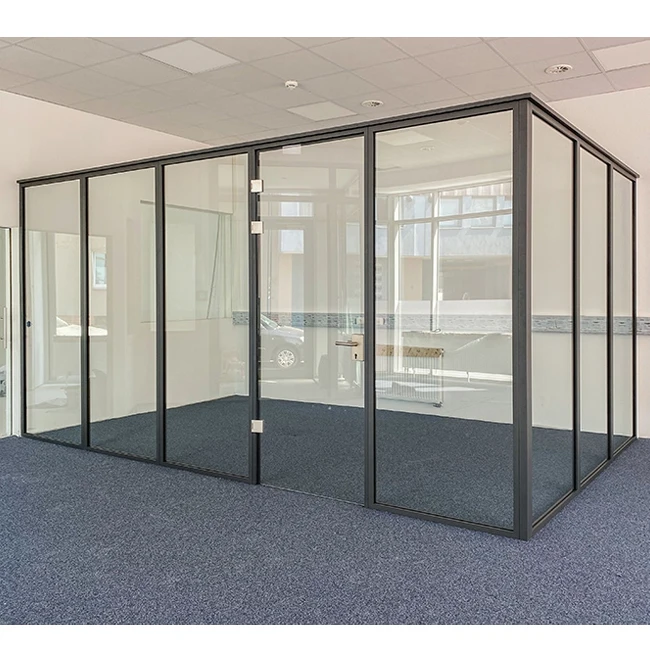 Small home partition wholesale modular all aluminum single glass room partition