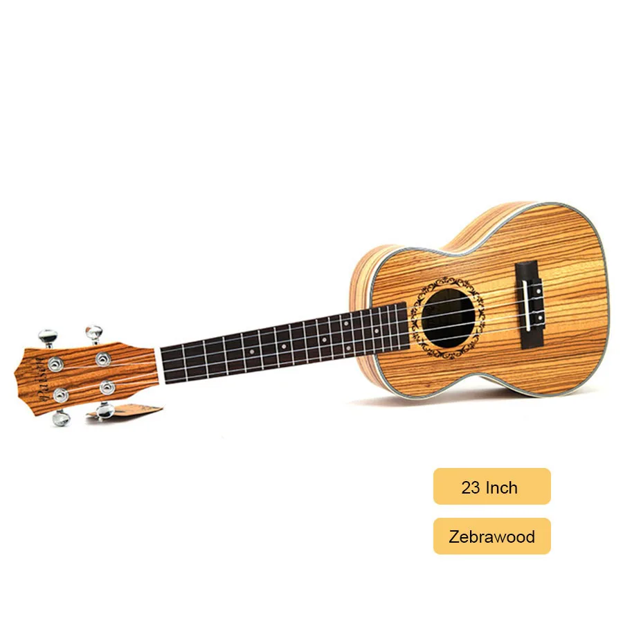2020 Hot Sale Engraving Ukulele Concert 23 Inch koa Ukulele Zebra Wood China Baritone Ukulele Tonor