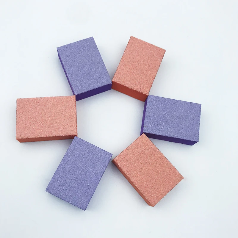 1500 шт./Чехол Профессиональный губчатый кубик малых ногтей инструменты 80 100 одноразовые 2 кристалла по бокам 2 способа мини ногтей буферный блок