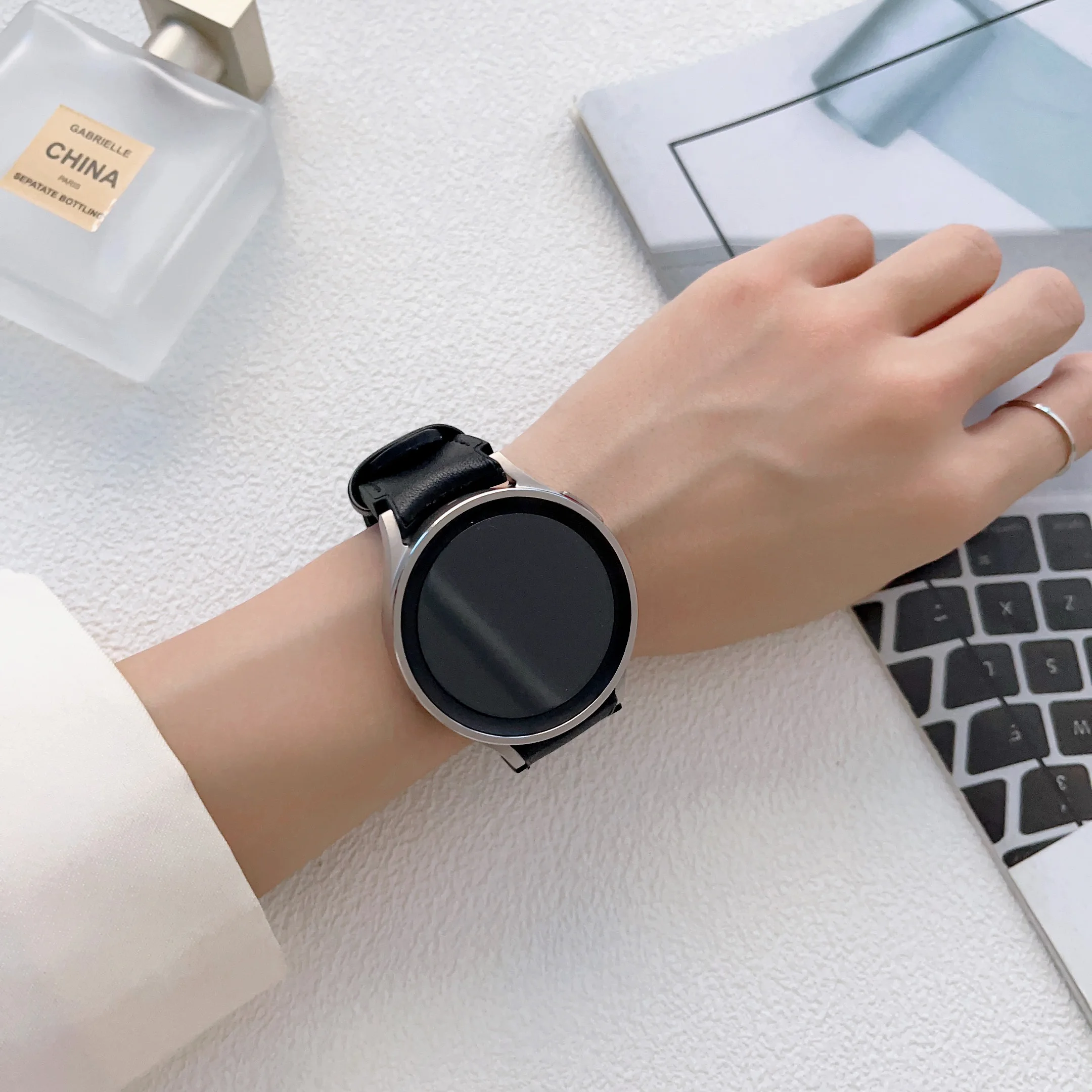 Leather Watch Bands 24 22 20 18 16 14 mm Smartwatch Replacement Strap For Samsung Galaxy Watch 42mm Huawei GT2