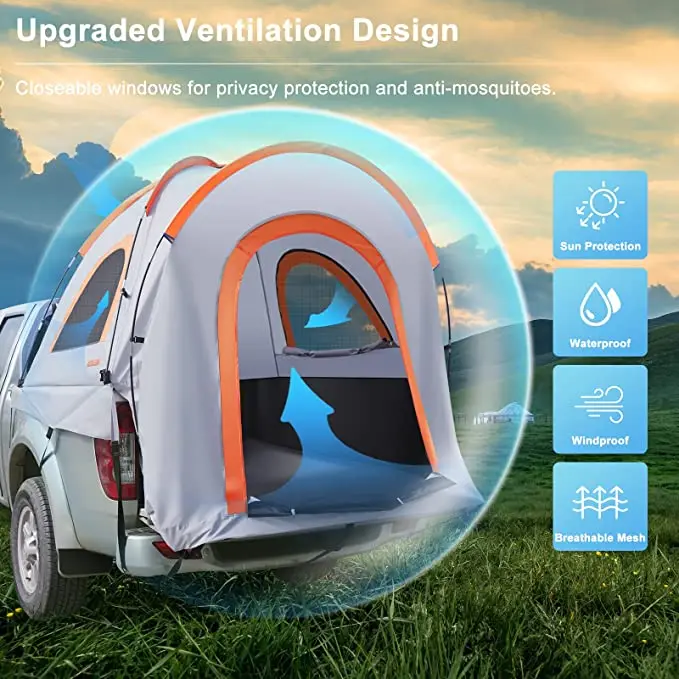 Portable 210d oxford cloth waterproof truck awning car rear tent Trailer pickup truck tent for outdoor camping