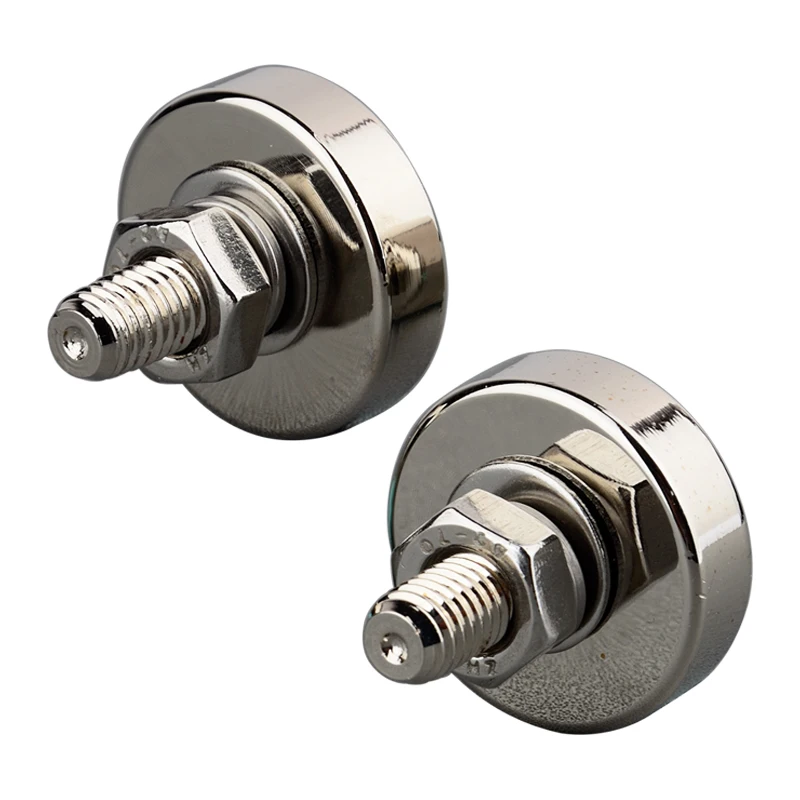 Powerful Magnetic Materials Strong Neodymium Pot Magnet Long Male Thread Stud M8 D25 Removable Mounting