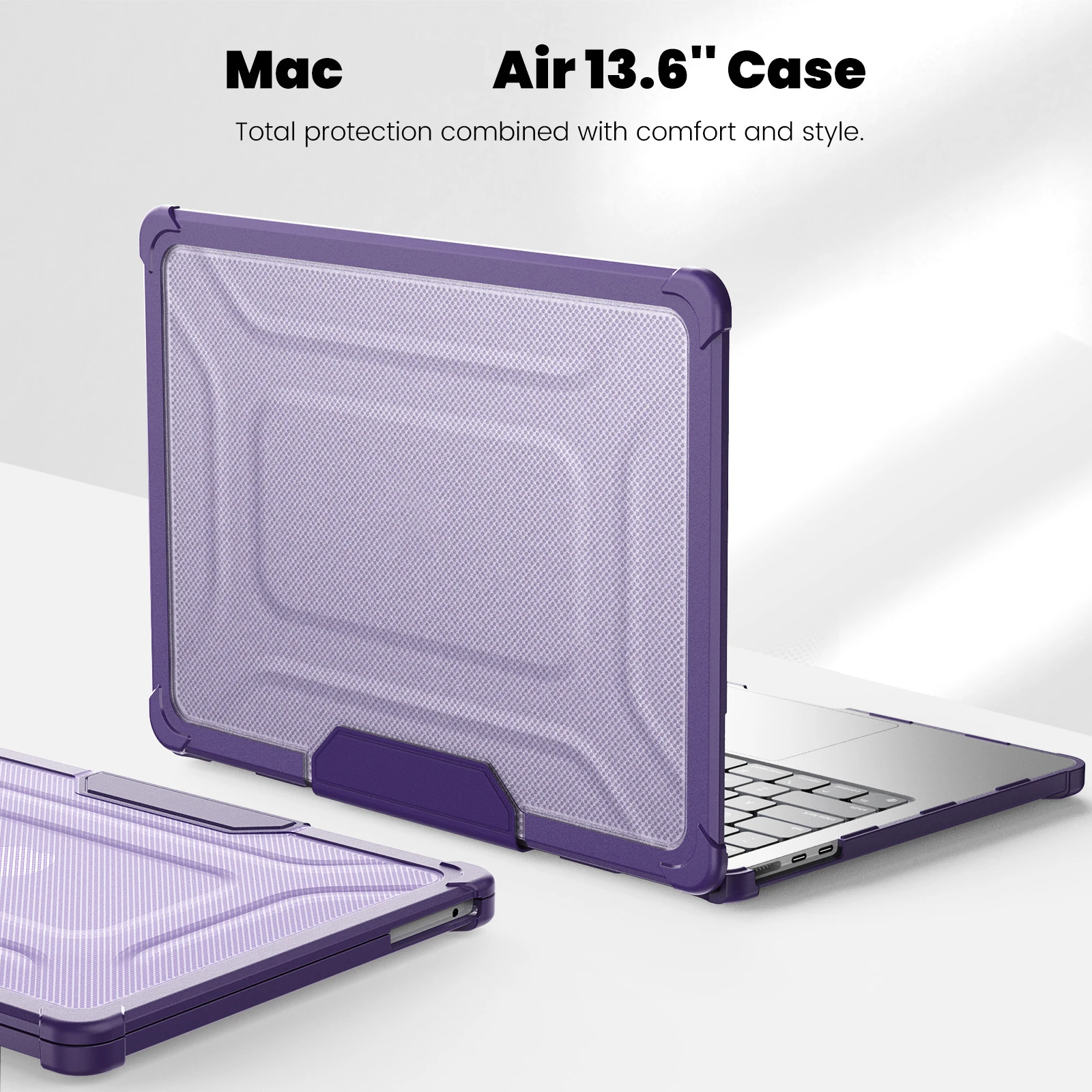 High Quality Laptop Case For Mac Book Air 13.6 2022/2024  M2 A2681/M3 A3113 Clear Case Light Stand Protective