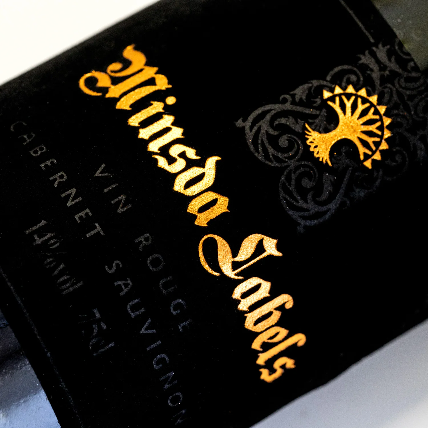 Custom Adhesive Paper Embossed Logo Velvet Fabric Flocking Label Sticker Gold Foil Perfume Bottle Label