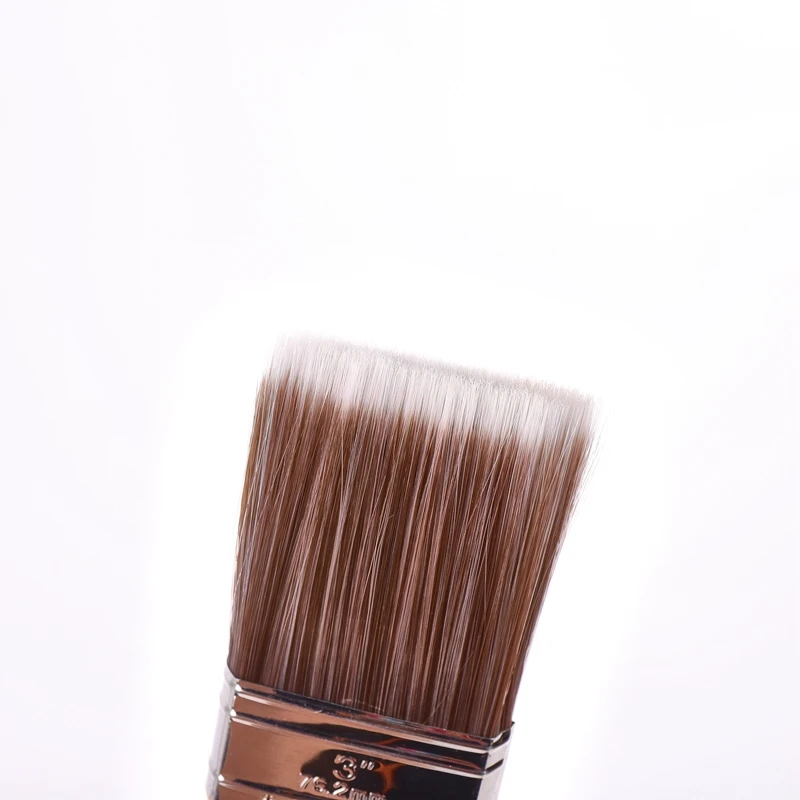 White and brown hair wooden handle brush flat paint brush painting roller tool wooden cleaning scrub paint brush