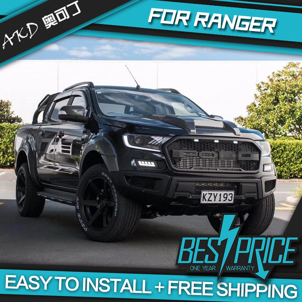 AKD Car Styling for Ford Ranger Headlight 2016-2020 Everest LED Head Lamp H7 D2H Hid Option Angel Eye Bi Xenon Beam Accessories