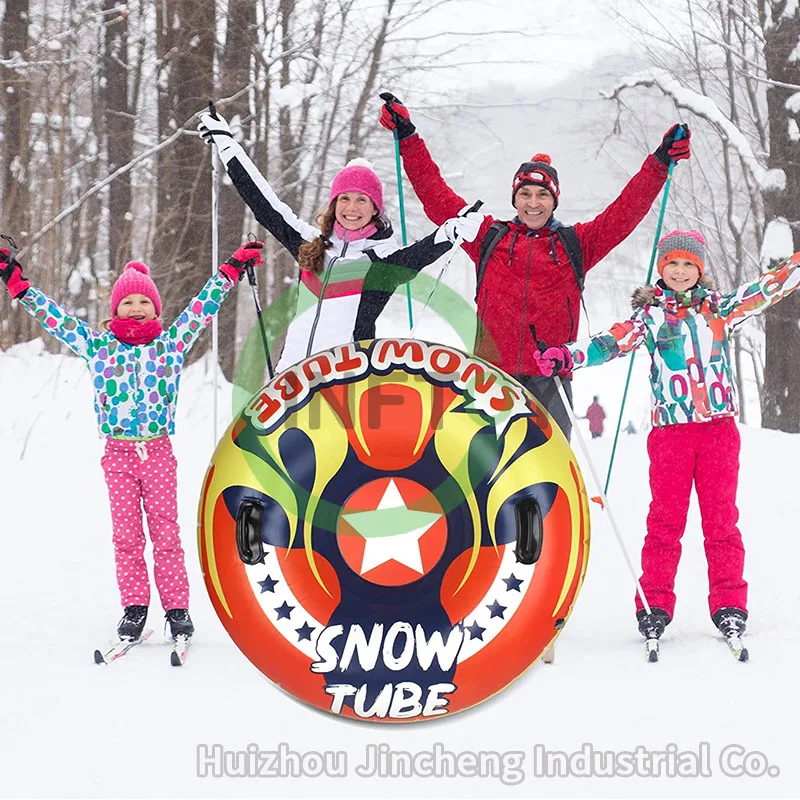 Снеговая труба, 48 дюймов снежные сани с ручкой для зимних видов спорта на открытом воздухе, надувная снеговая труба зимние Heavy Duty Санки лыжное кольцо для