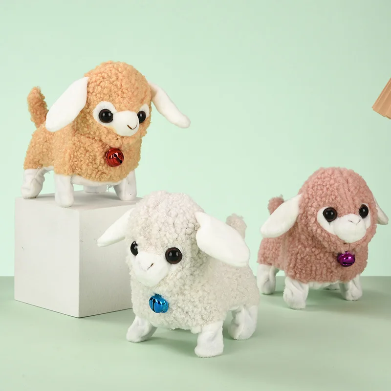 Electric Sheep Plush Toy Simulation Soft Speaking Walking Easter Bunny Stuffed Toys Children Interactive Animal Doll Gift