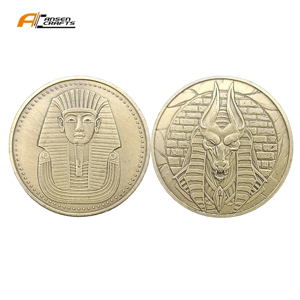 Egyptian Pharaoh and Pyramids Challenge Coin Featuring Anubis  Everyday History Coin Collection