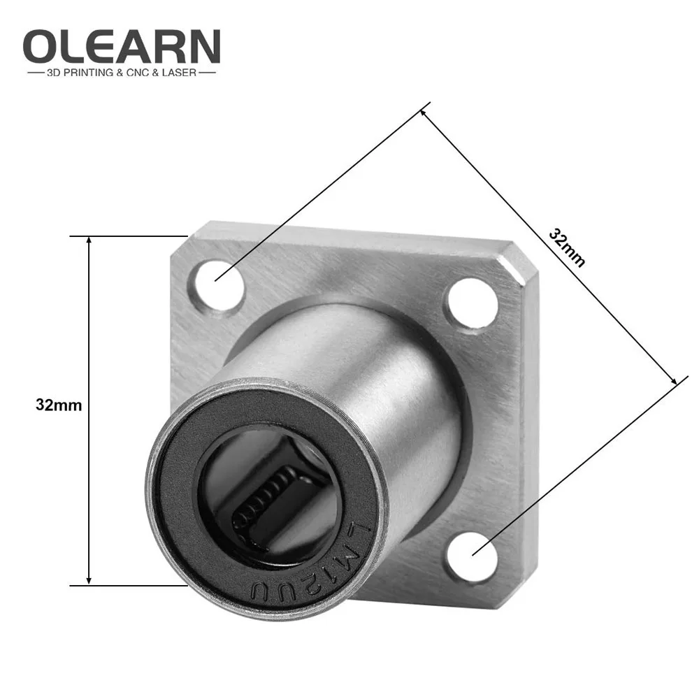 LMK8UU Linear Ball Bearings 8mm Bore 15mm OD 24mm Length Square Flange Nickel Plated for CNC Machine 3D Printers