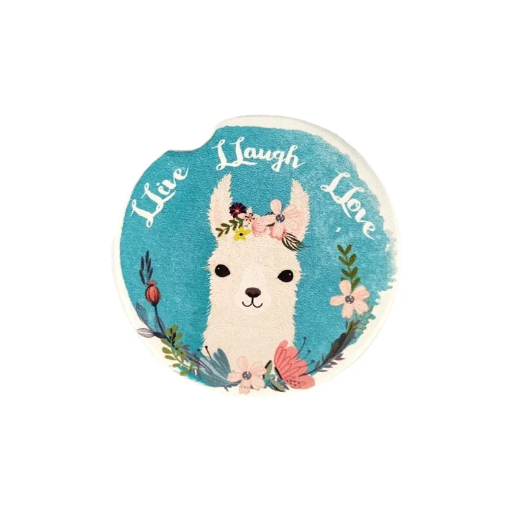 Factory Cheap Price Custom Design Cute Blank Ceramic Water Absorption Drink Car Coasters