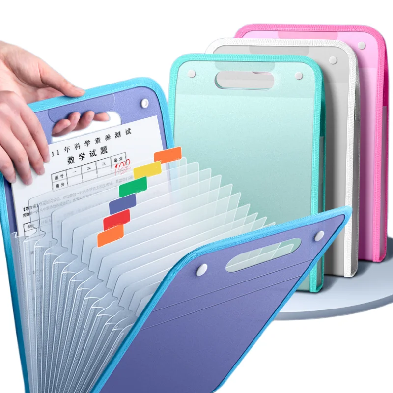 Customized LogoFile Expandable Document Test Storage Bag A4 Filing Organizer Expanding Folder