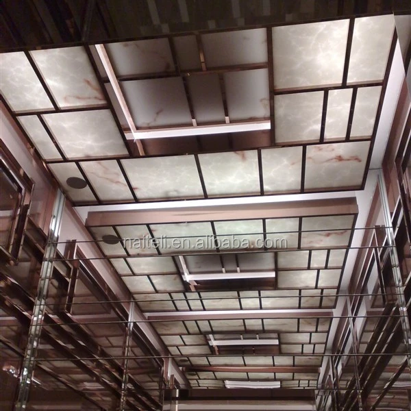 Artificial Backlit Transparent Alabaster Resin Panel for Interior Ceiling Wall Panel Designs