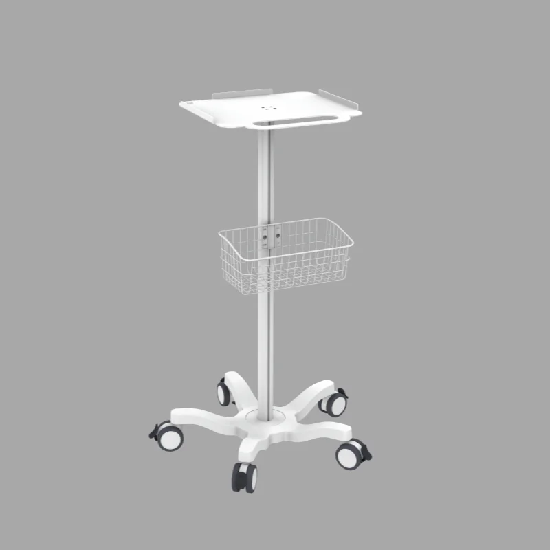 Modern Universal Hospital Cart Mobile Tablet Monitor Medical Trolley 5 Flexible Wheels Nurse Workstation Hotel Living Room