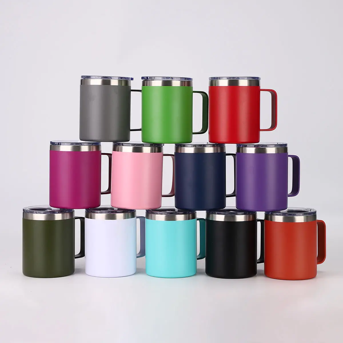 Hot Sale 12oz Insulated Vacuum Stainless Steel Coffee Mug Tumbler With Handle Portable For Travelling