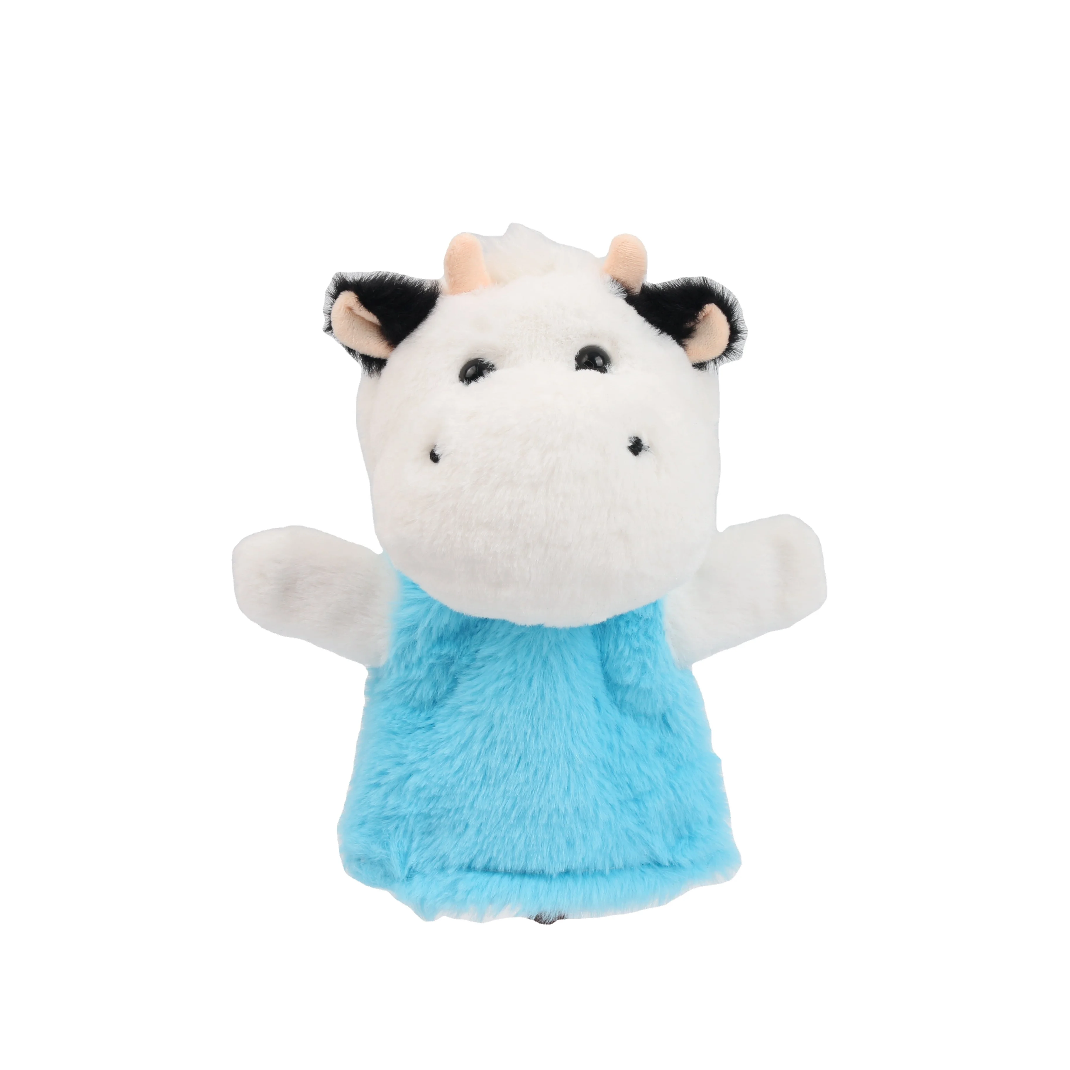 plush hand puppet stuffed cow kids toys