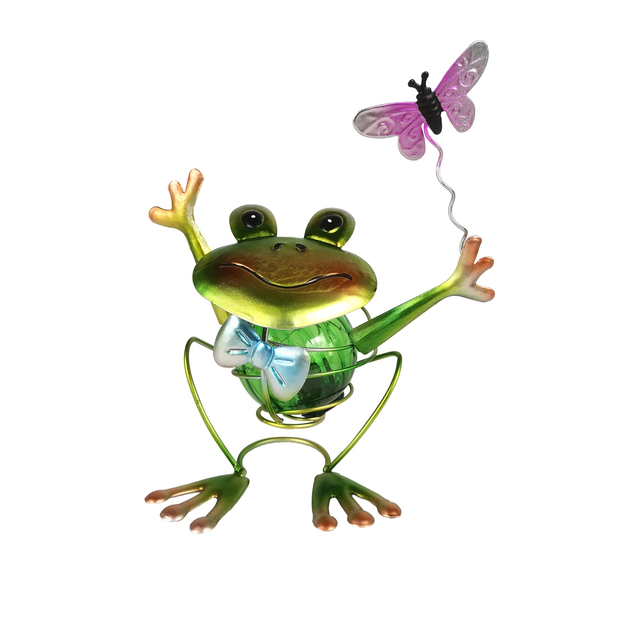 Cute Metal Frog Solar Lights Waterproof Led Lawn Outdoor Ornament Decorations Tabletop Lanterns Lamp Garden decoration outdoor