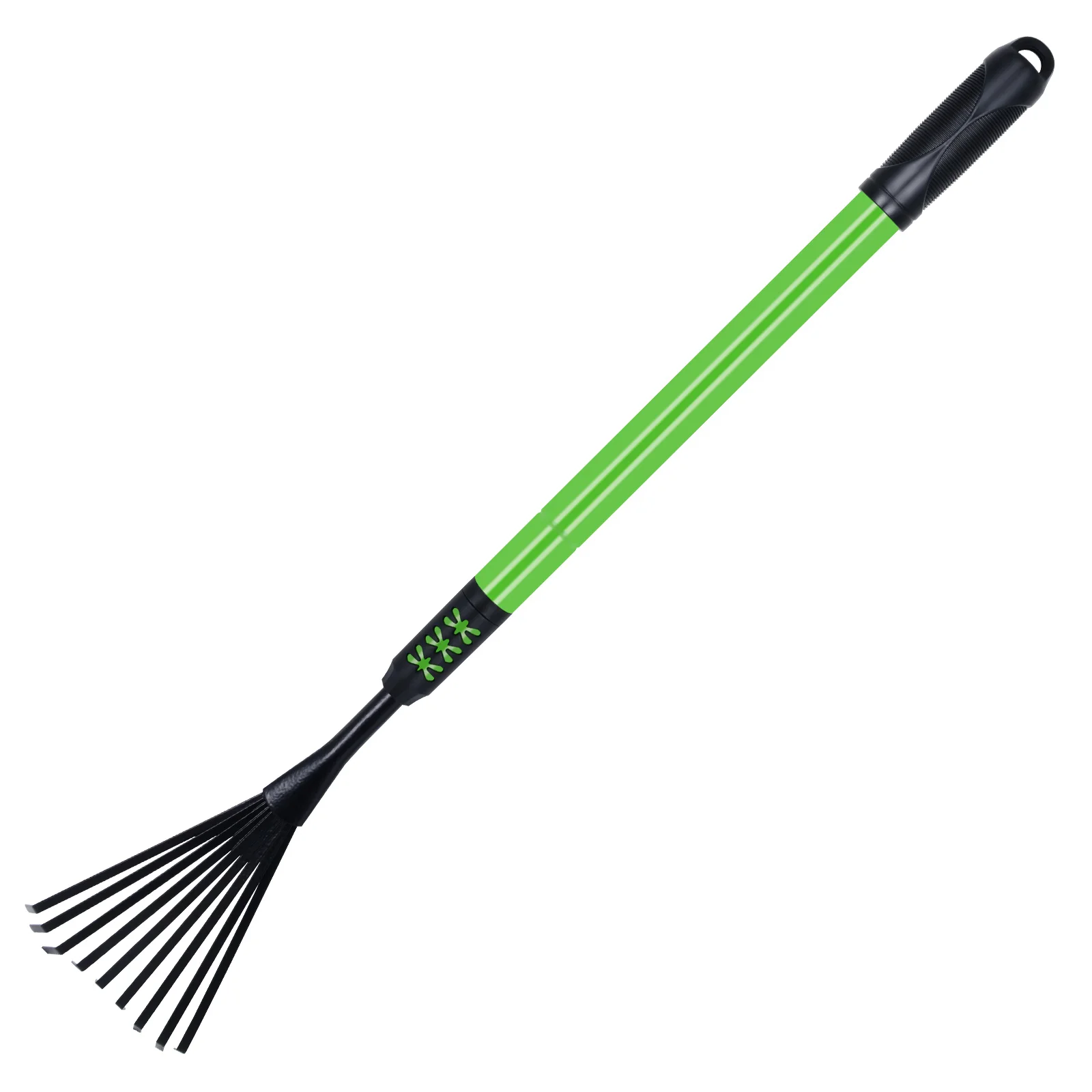 Winslow & Ross Telescopic Handle Gardening Hand Shrub Rake 9 Tines Carbon Steel Grass Rake for Sweep Leaves & Loose Debris
