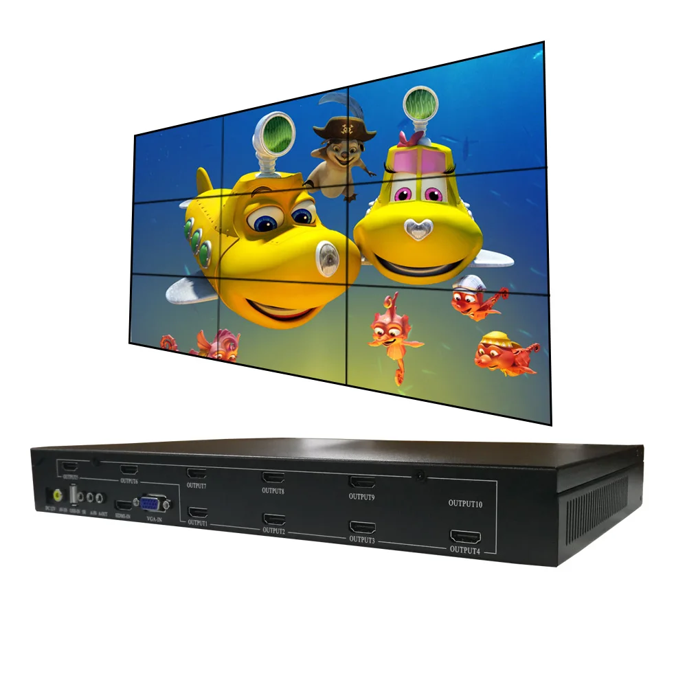 TV video wall processor 4k 3x3 4096x2160@60HZ signal input and 1920x1080 each channel output