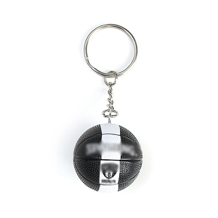 Wholesale stock hot basketball keychain sports fans souvenir promotional gifts 3d basketball shape logo color custom keychain